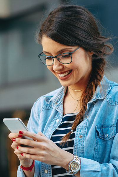 A young women using your phone