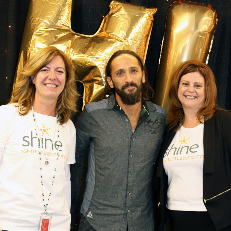 Three NorQuest employees celebrating the Shine awards